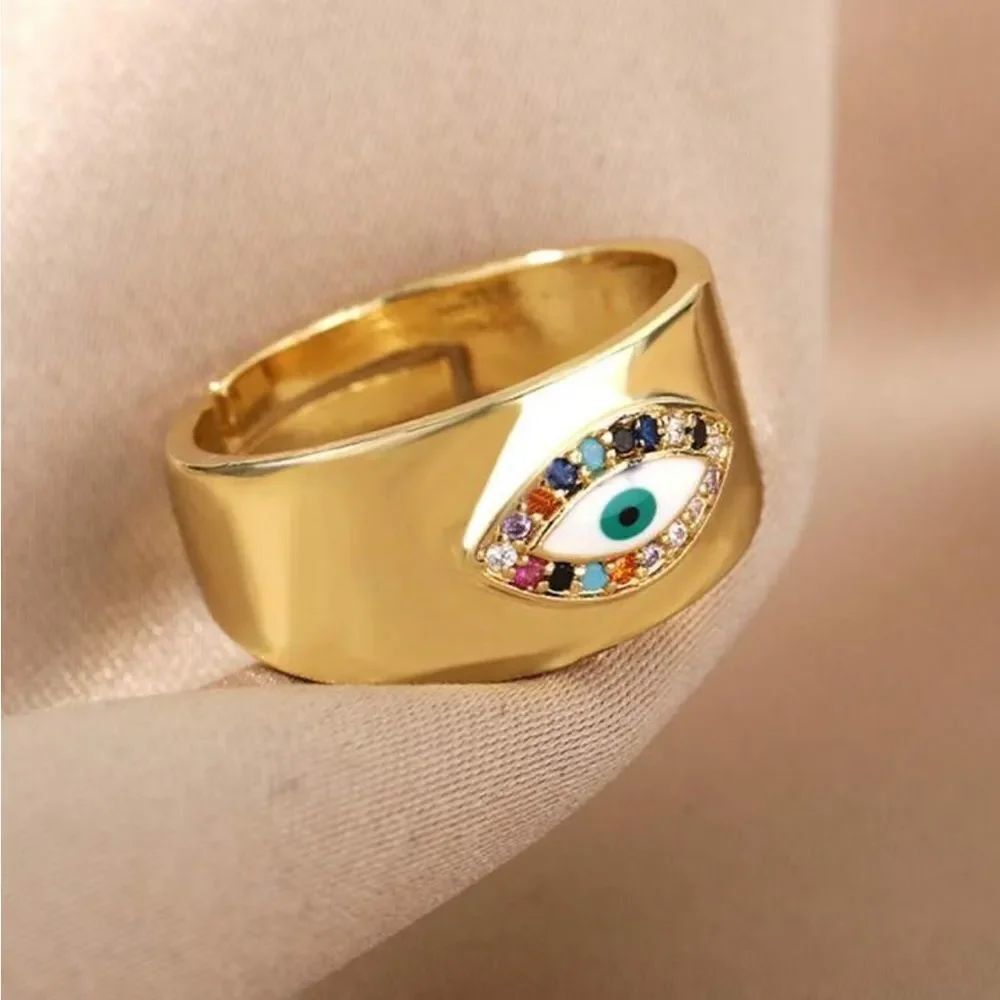 Gold Evil Eye Ring A1636